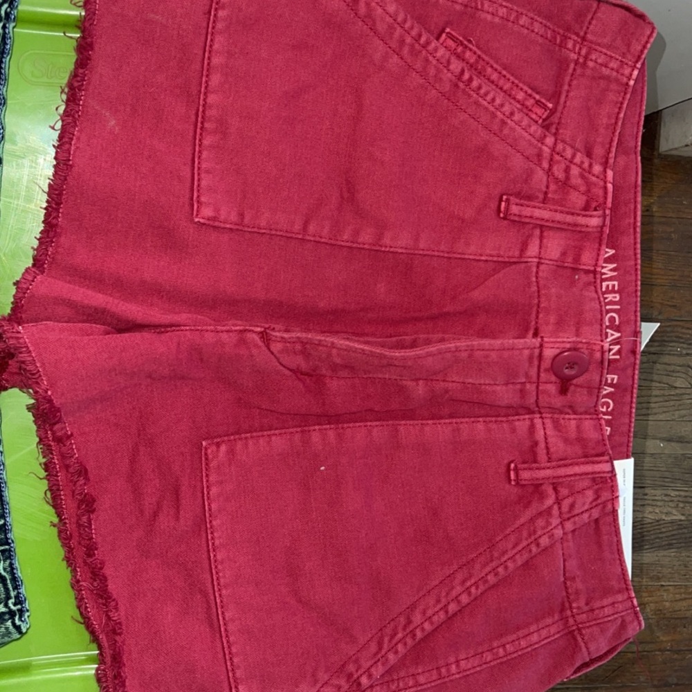 Red Denim shorts